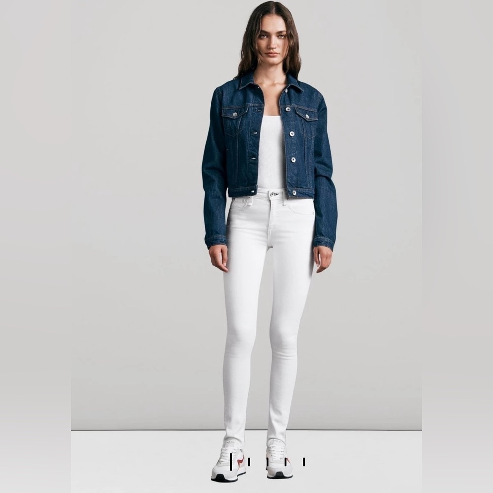Women’s Rag & Bone White Denim Mid Rise Full Length Skinny Jeans Size 29